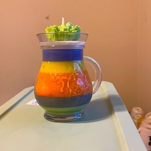 Multicolor jar candle